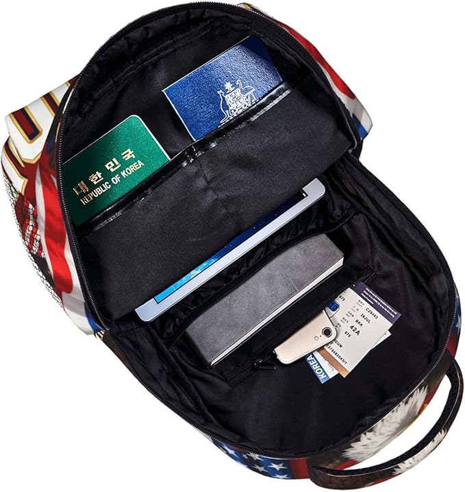 Adults Lightweight 250th Anniversary 1776-2026 Patriotic Eagle Art Rucksacks Large Capacity Bookbag With Adjustable Shoulder Straps for Trekking Outdoors Bicycle