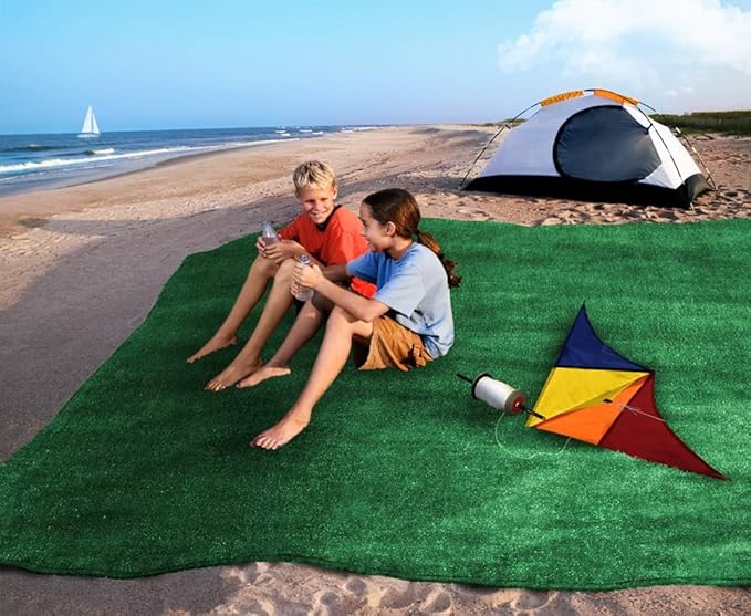 House, Home and More Outdoor Turf Rug - Green - 12 Feet X 15 Feet