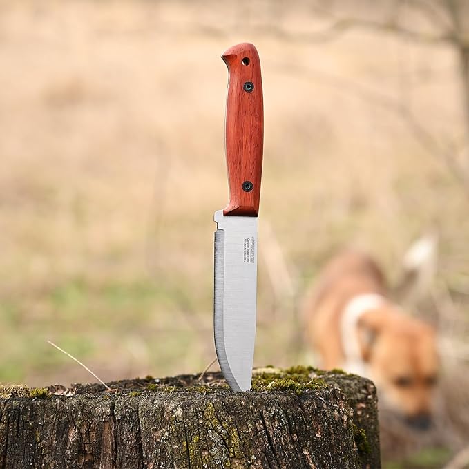 BPSKNIVES Flamebird Adventurer - Fixed-Blade Carbon Steel Bushcraft Knife with Leather Sheath - Outdoor Full Tang Utility Knives - Camping Knives - Survival Tactical Camp Knife