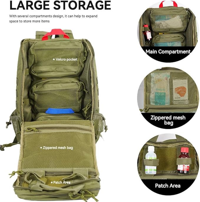 25L Hiking Backpack for Men & Women,Breathable Waterproof Backpack, Lightweight Camping Backpack with MOLLE System-Green,Suitable for mountain climbing and outdoor hiking