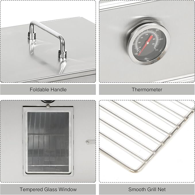 REDCAMP 16" H Foldable Camping Oven with Storage Handbag,Stainless Steel Portable Camping Stove for Baking Cinnamon Rolls, Breads and Muffins with Wood Burning Fire,Propane Stoves,Campers,Baking BBQ