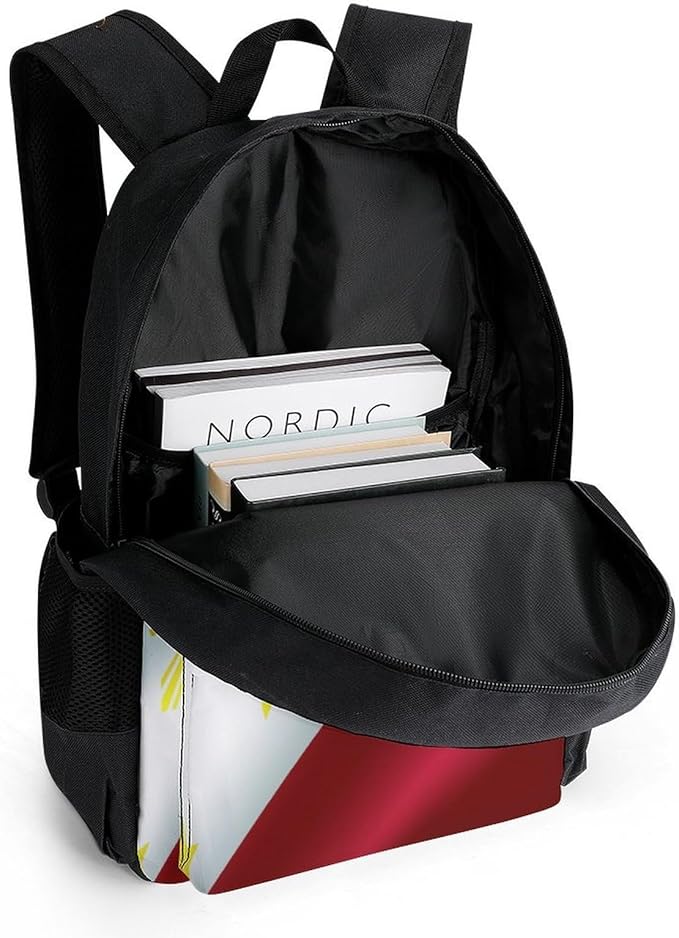 Polyester Daypack Backpack for Trekking Picnic Walking Cycling, Large Capacity Anti-Theft Multipurpose Shoulder Bag, Flag Of Philippines Casual Daypack