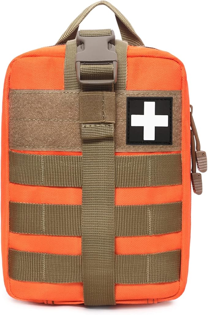Molle Tactical Medical Pouch - Sturdy 600D Nylon Rip-Away EMT First Aid Bag (Bag Only)
