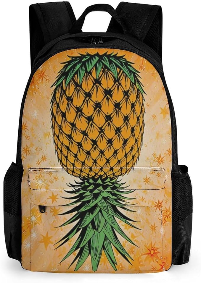 Rucksacks Polyester Anti-Theft Multipurpose Upside Down Pineapple Carry On Bag Large Capacity Gym Outdoor Hiking Backpack With Smooth Zippers