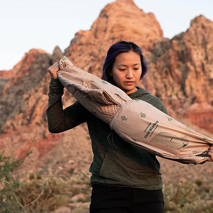 KAMMOK Field Blanket - Microfleece, Water Resistant, Portable, Durable, Indoor/Outdoor Camp Blanket (84 in × 50 in) - Cacti Print