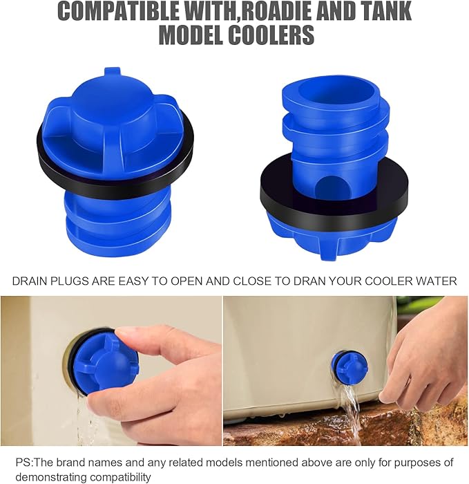 Honoson Cooler Drain Plugs Replacement Compatible with Most Rotomolded Coolers Including Most Major Brands Drain Plugs with Leak-Proof Design