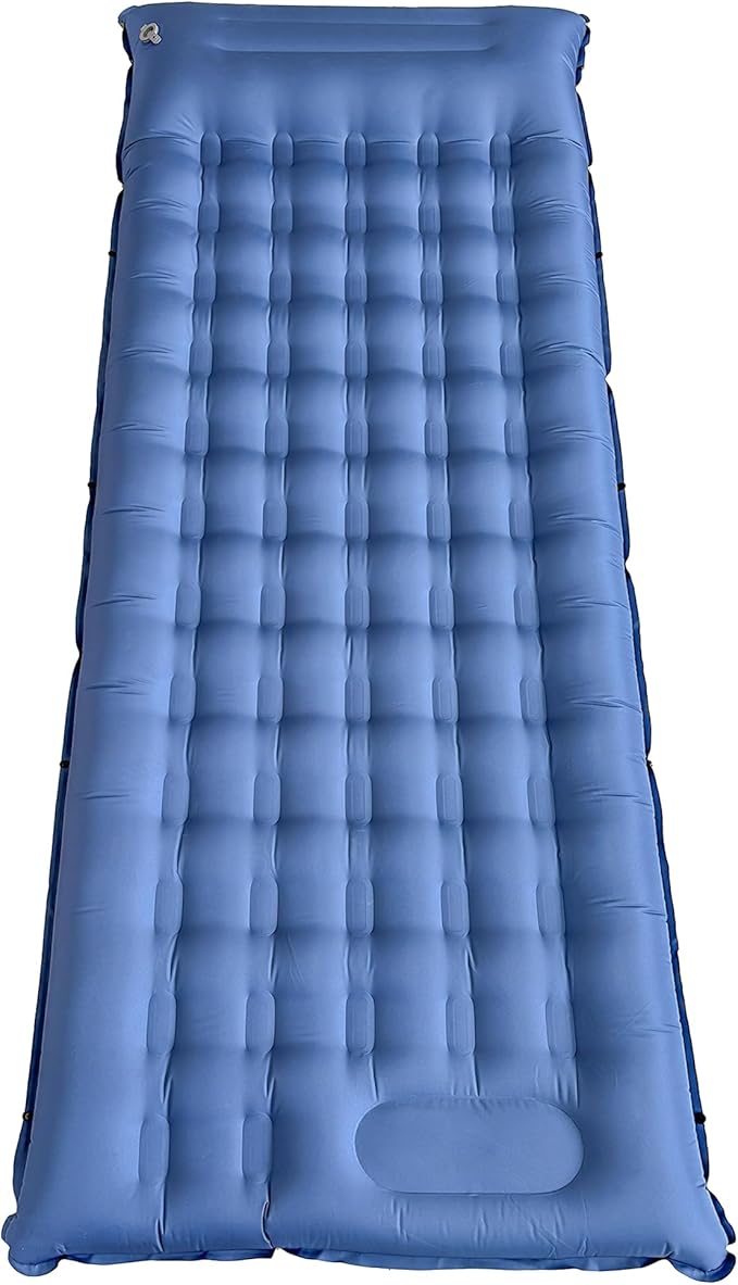 Sleeping Pad for Camping - Thick Camping Mattress with Pillow, Built-in Foot Pump, Compact Portable Camping Mat for Backpacking, Hiking, Car Traveling, Beach, Tent