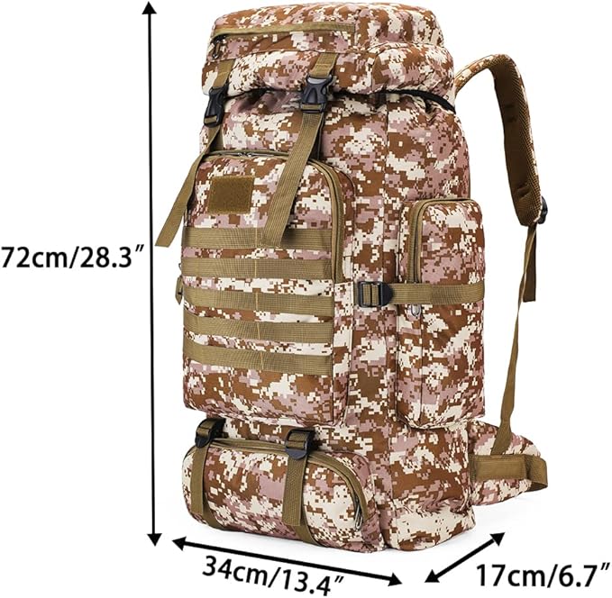 YFREAL 80L Hiking Camping Backpack,Hunting Backpack for Outdoor,Backpack Waterproof,Tactical Backpack for Men Women