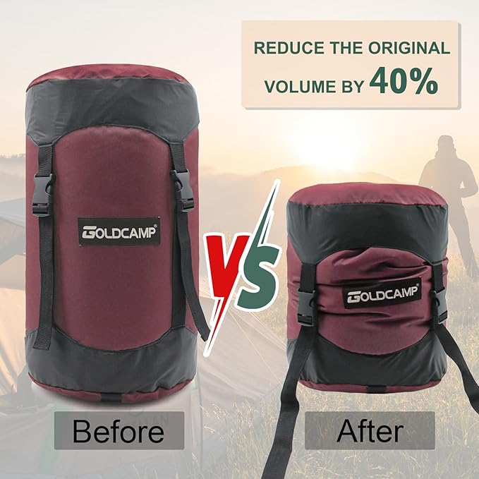 Outdoor Storage Stuff Sacks, Camping Gear Organizer (Red, XXL)