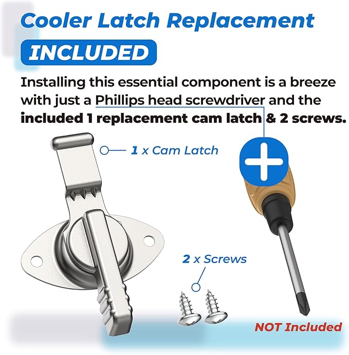 Cooler Steel Cam Latch Replacement for Coleman Camping Coolers Accessories, Cooler Latch Replacement Latch Part, Ice Chest Steel Cam Latch