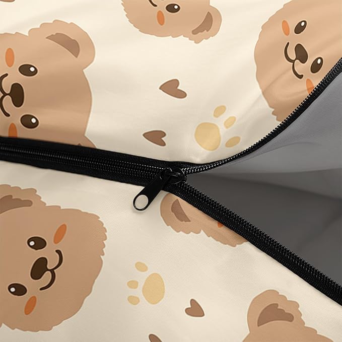 AILONEN Kawaii Puppy Sleeping Bag for Kids Boys Girls,Warm and Cool Weather,Lightweight,Waterproof Backpacking,Cartoon Cute Dog & Duck Animal Themed Blue Sleeping Bag for Camping