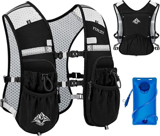 Running Hydration Vest for Women Men - Waterproof Running Water Backpack Hydration Pack with 12 Pockets, Lightweight Water Vest for Hiking Trail Cycling Marathon Race