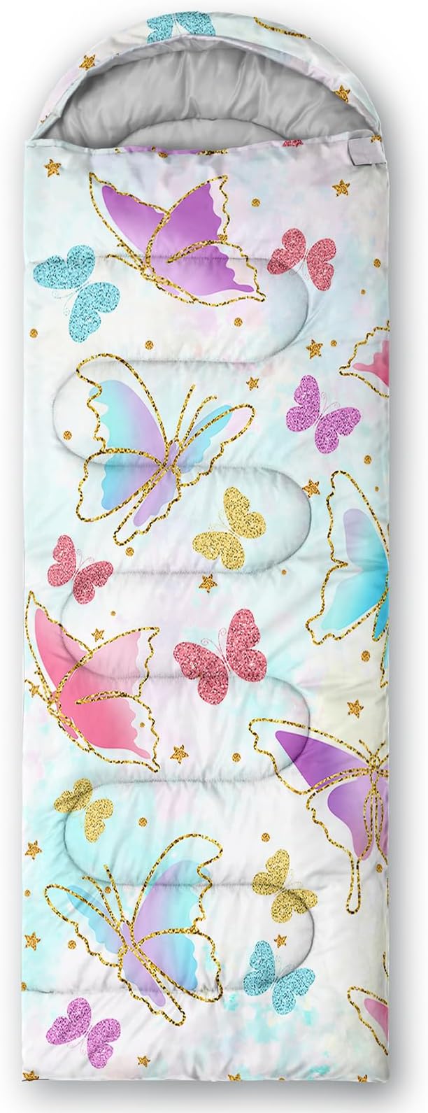 AILONEN Girls Pink Camping Sleeping Bags,Lightweight & Waterproof,3 Season Warm & Cool Weather,Cute Bow Duck Print Sleeping Bags for Kids,Girls,Adults Travelling,Outdoors