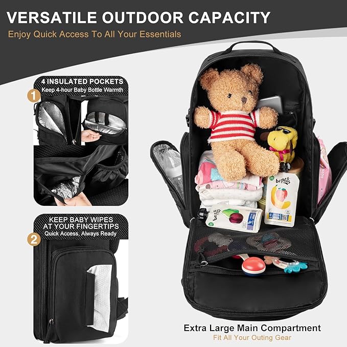MIRACOL Diaper Bag Backpack for Dad: 40L XL Capacity Fits 1-3 Days Trip - Military Style with Daddy Patch for Active Dads - Ideal Gift for New Fathers & Husbands