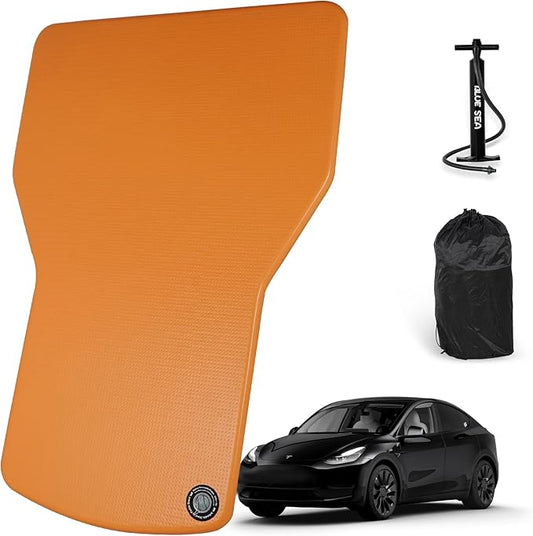 Customized for Tesla Model Y Air Mattress, Drop Stitch Portable Camping Mattress, Comfort Car Sleeping Mat with Manul Air Pump,Storage Bag, Tesla Model Y Accessories