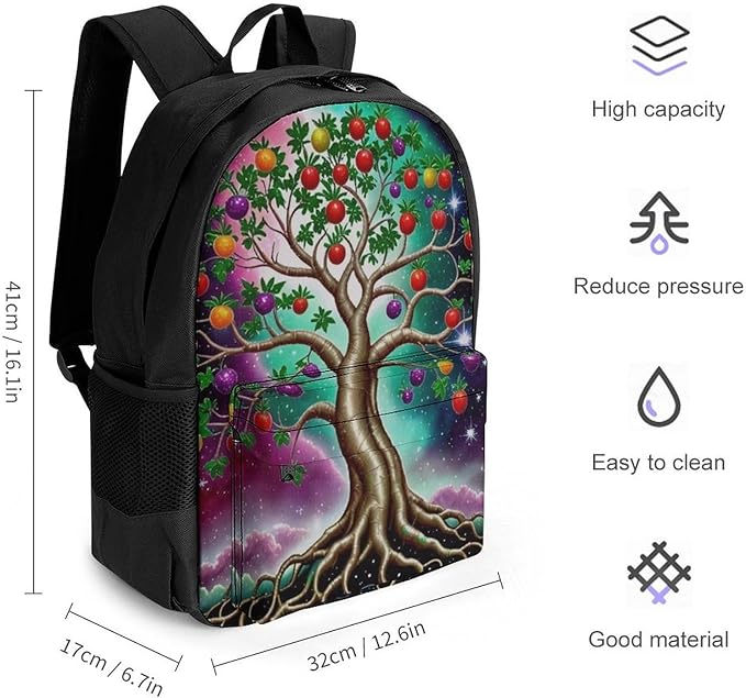 Daypack Lightweight Multipurpose Anti-Theft Mystery Tree Of Life Fantasy Magic Art Shoulder Bag Large Capacity Laptop Book Bag Rucksack With Adjustable Shoulder Straps