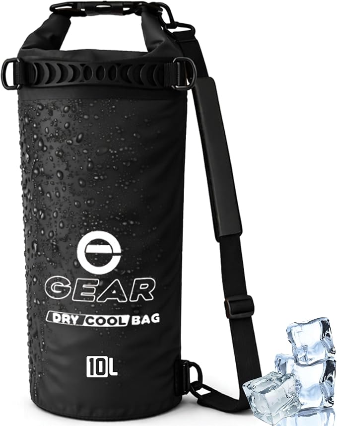 Enthusiast Gear Insulated Dry Bag Floating Cooler – 10L / 15L / 25L Roll Top, Leak Proof, Waterproof, Collapsible, with Padded Shoulder Strap - Perfect for Kayaking Fishing Beach