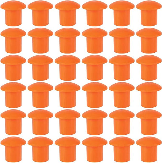 ZOENHOU 60 PCS Rebar Caps, Premium Plastic Mushroom Rebar Safety Caps Tube Screw on Rebar Stakes Feet for 0.4-1.18 Inch Rebar Stake, 2.36 x 2.17 Inch, Orange