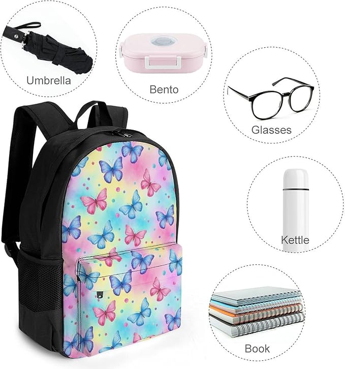Large Rucksack for Outdoor Hiking and Camping with Daypack Design, Butterfly Daypack Backpack Men Women
