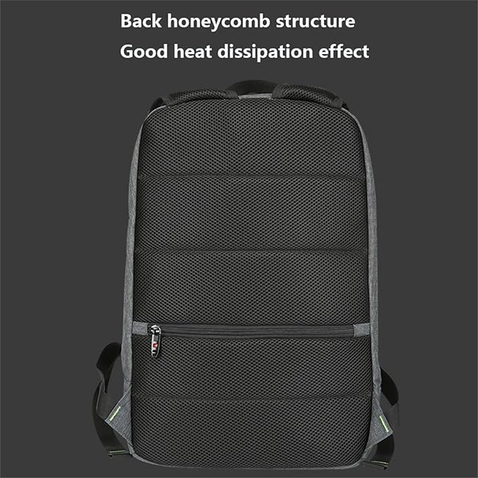Outdoor Laptop Backpack with Solar Panel Built in, Backpacking Solar Panel Power Bank Waterproof Business Travel Bag with USB (B Black,Large)