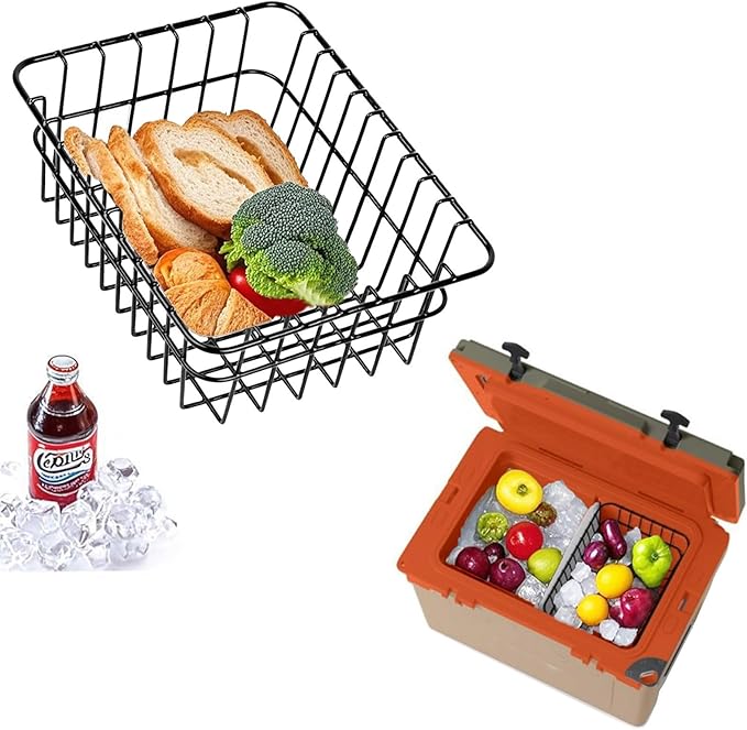 Cooler Basket for RTIC 32 QT Ultra-Light Coolers, Stainless Steel Storage Dry-Goods Basket, Keep Smaller Items Dry-Goods Basket, Compatible with Rtic Ice, Dividers, Locks RTIC Cooler Accessories etc.