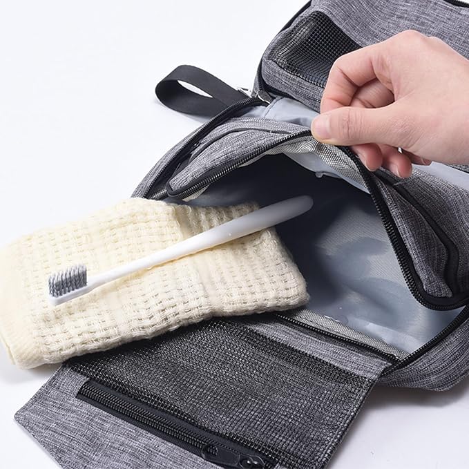 Travel toilet bag is used to store toiletries, with a large capacity storage hanging toilet bag (Gray)
