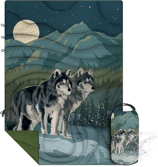 Camping Blanket Puffy - Outdoor Stadium Blanket Wearable, Lightweight, Packable, Machine Washable Camping Quilt for Traveling, Picnic, Beach, Party