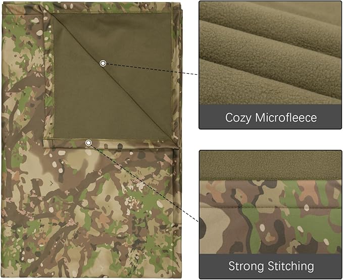 LOOGU Camo Blanket Waterproof Insulation Poncho Liner for Outdoor Camping, Hiking, Hunting, Survival, Backpacking, Picnicking