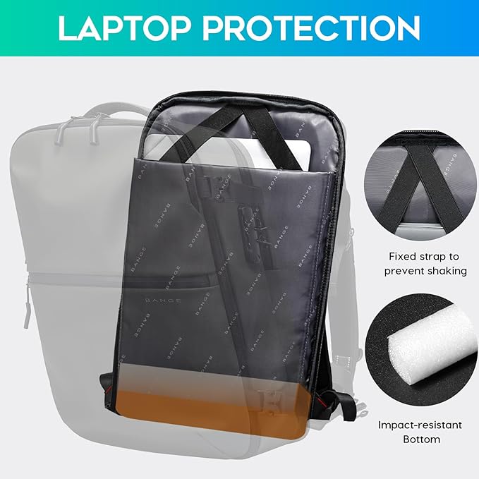 BANGE Travel Laptop Backpack for 15.6inch, Waterproof Weekender Bag with Water Bottle Holder, Carry-On Suitcase Luggage Backpack for Airline Traveling