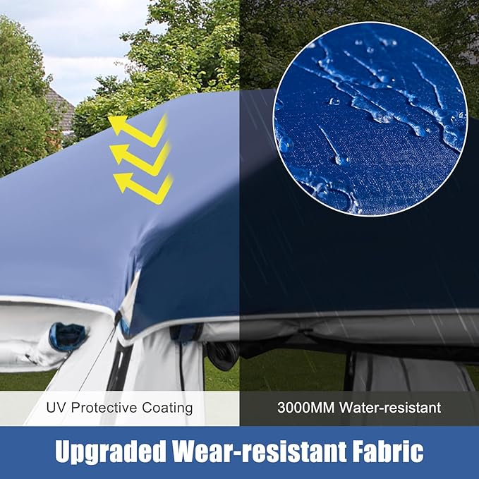 YOLENY Instant Tent, 4 Person Camping Tent with Vestibule & Rainfly, 150D Blackout Cabin Tent, UPF 12500, 137.7 FT² Activity Space, Windproof Waterproof