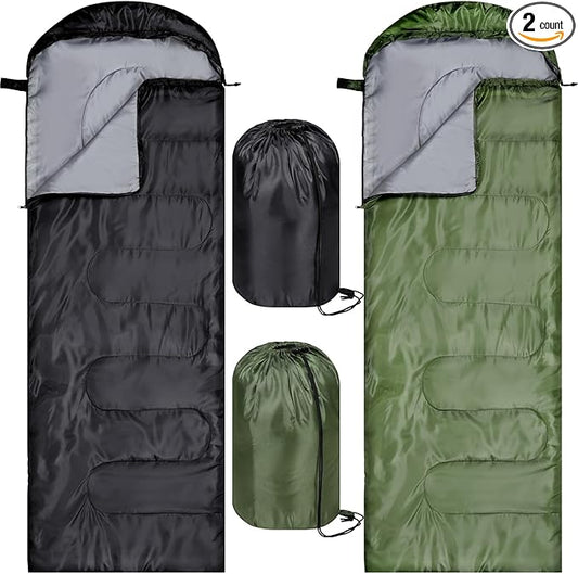 Tudomro 2 Pcs Camping Sleeping Bag for Adults, Lightweight Packable Waterproof Camping Gear Equipment to Keep Warm for Spring Summer Fall Indoor Outdoor Backpacking Hiking Travel