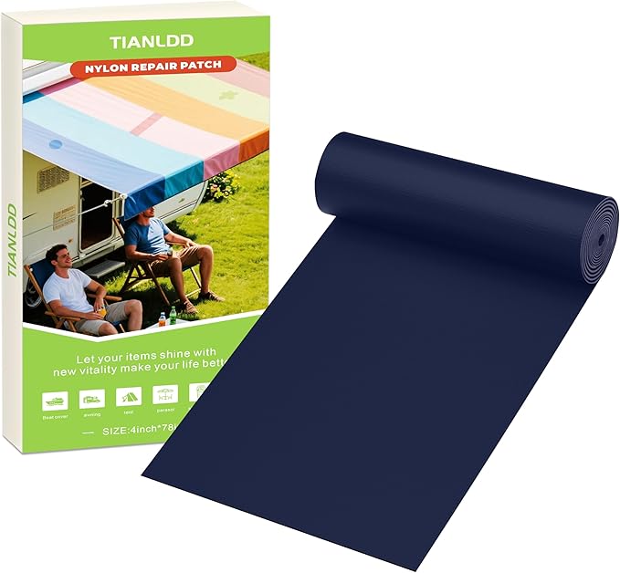 4x78in Nylon Repair Tape，Tent Repair Kit，Self Adhesive Waterproof Fabric Repair Tape for Tent, Umbrella, Sleeping Bag, Down Jackets,Knapsack.（Blue-Purple）