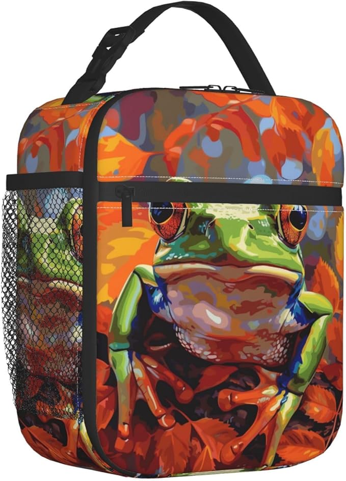 Frog Insulated Lunch Box for Women Men Frog Lunch Bag for Work,Picnic,Travel,Hiking,Beach or Fishing Polyester