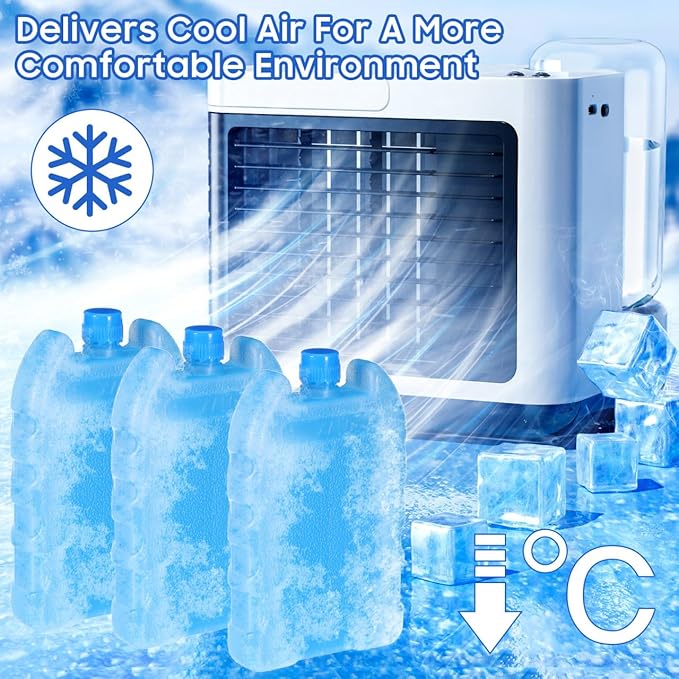 Homoyoyo Temperature Reduction Air Cooler Ice Crystal Box Pack Reusable Cold Packs for Office Home Travel