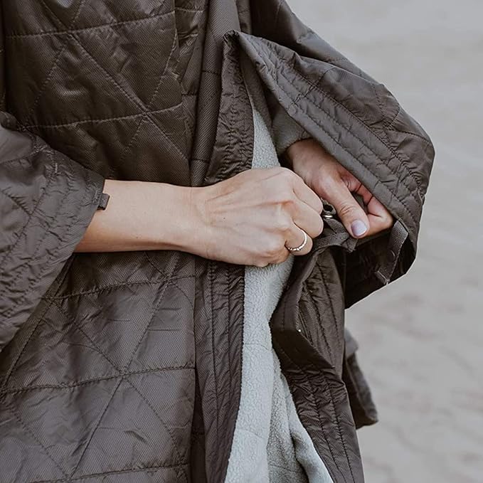 KAMMOK Field Blanket - Microfleece, Water Resistant, Portable, Durable, Indoor/Outdoor Camp Blanket (84 in × 50 in) - Granite Gray