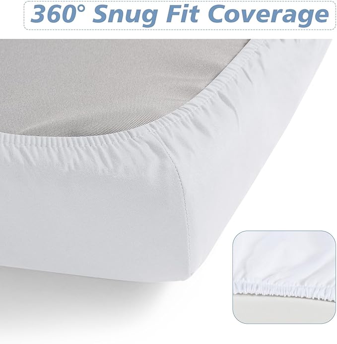 Cot Sheets 30" x 80" Cot Size Sheet Fitted for Narrow Twin/Camping Cot/Rvs Bunk/Guest Beds/Travel Trailers/Spilt Queen Bed, Ultra Soft & Breathable Camper RV Bunk Bed Sheets, White