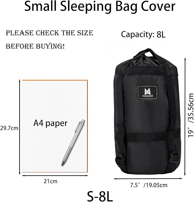 Compression Sack,8L/24L/45L Compression Stuff Sack,Water Resistant Sleeping Bag Carrier Lightweight Nylon Storage Sack-Space Saving Gear for Camping, Hiking