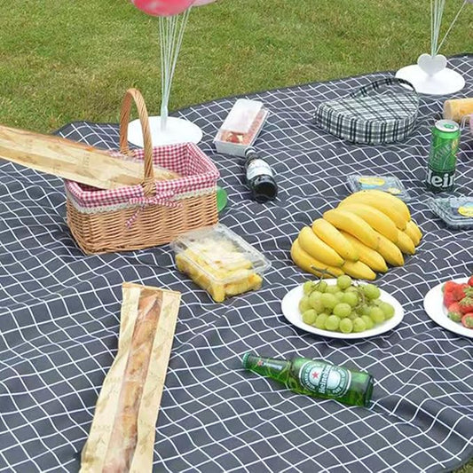 Extra Large Beach Blanket Outdoor Picnic Blankets, Foldable Waterproof Sand Free Picnic Mat for Festival BBQ Park Grass Lawn Camping Hiking Travel Concerts (Black, 80x80 in)