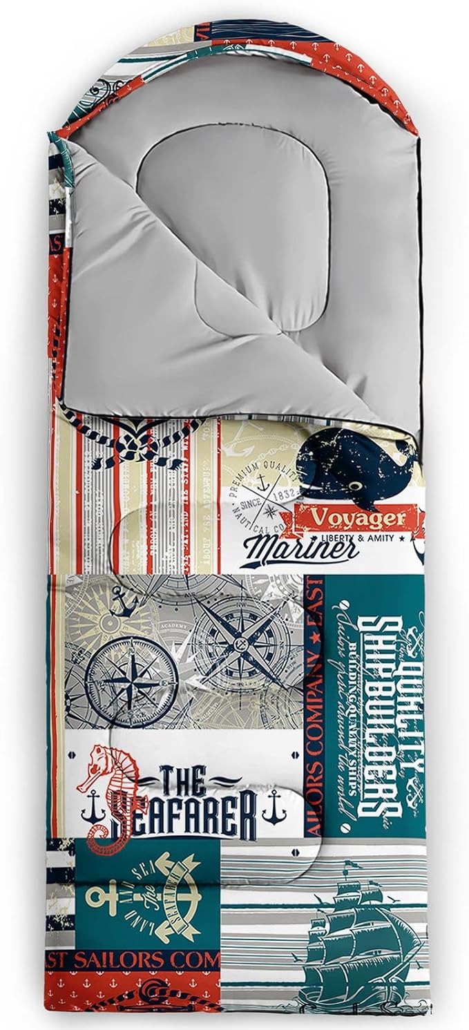 Kids Sleeping Bag for Boys Girls,Bohemian Cowboy Print-Lightweight Warm Portable Outdoor Indoor-Waterproof Cold Weather Resistant Sleeping Bag for Camping Hiking