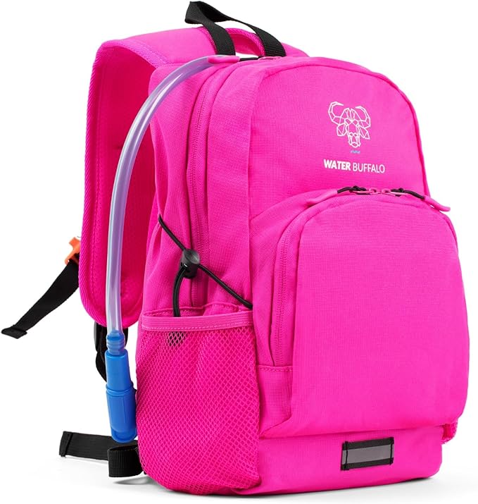 Water Buffalo Mini Sherpa Kids Hiking Backpack & Hydration Backpack, with 1.5L Bladder, Adjustable Fit, Reflective Trim