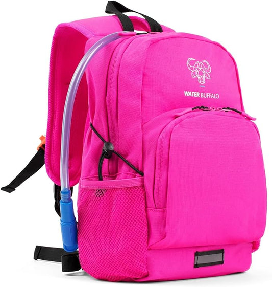 Water Buffalo Mini Sherpa Kids Hiking Backpack & Hydration Backpack, with 1.5L Bladder, Adjustable Fit, Reflective Trim
