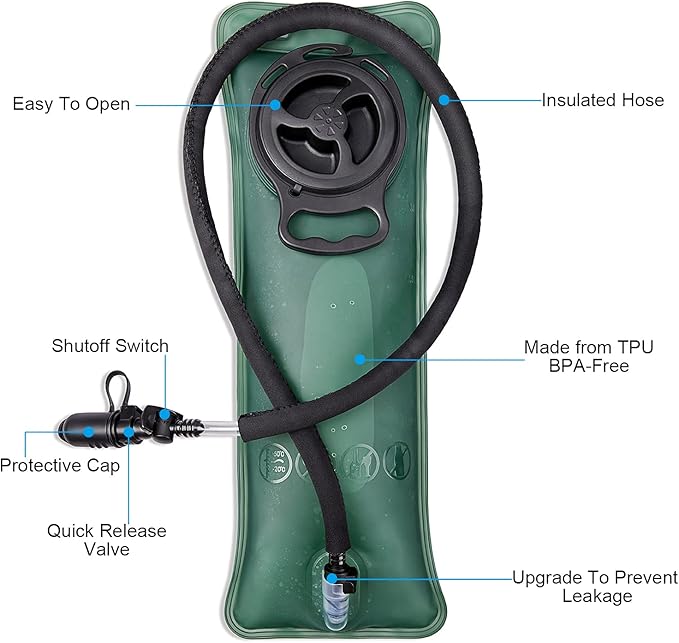 G4Free Military Tactical Hydration Pack Water Backpack with 3L Upgraded Bladder for Hiking Running Cycling