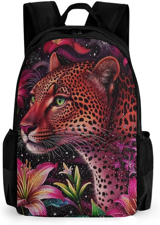 Supdreamc Rucksacks Lightweight Multipurpose Anti-Theft Beautiful Wild Animal Tiger Abstract Florals Art Shoulder Bag Large Capacity Business Computer Bag With Smooth Zippers