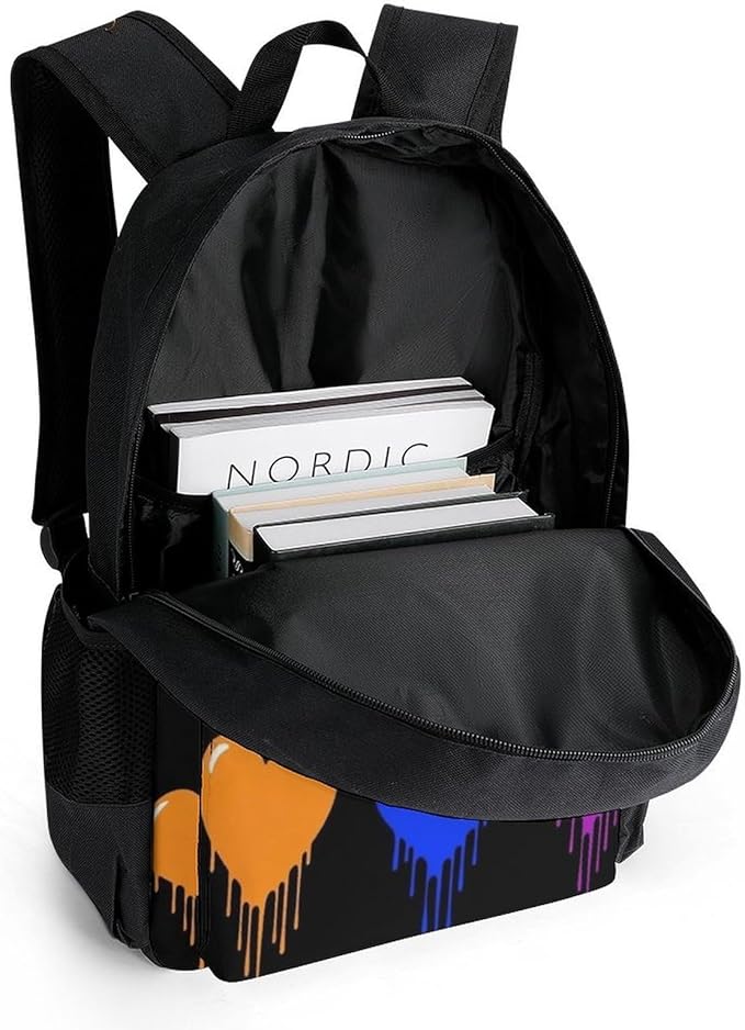 Lightweight Backpack for Gym Travel Bicycle, Big Capacity Multipurpose Anti-Theft Carry On Bag, Lgbt Pride Rainbow Heart Love Is Love Travel Hiking Bag Day Pack