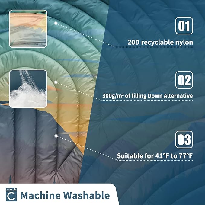 Camping Blanket,Lightweight Puffy Printed Camping Blanket Packable Outdoor Blanket for Camping,Traveling, Stadium, Hiking, Picnics