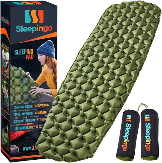 Ultralight Sleeping Mat - Inflatable & Compact Camping Air Mattress for Backpacking, Hiking