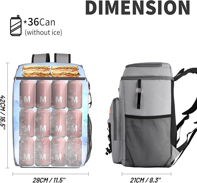 Backpack Cooler,36 Can Cooler Backpack & Portable Lightweight Backpack Coolers Insulated Leak Proof for Men and Women