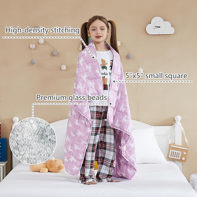 L'AGRATY Weighted Blanket - 36"x48" 5lbs Microfiber Material with Glass Beads Small Blanket for All-Season Summer Fall Winter Soft Thick