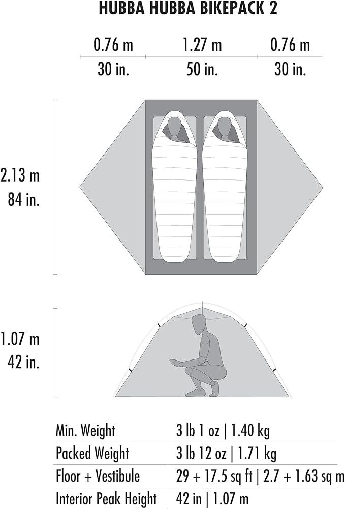 MSR Hubba Hubba Bikepack 2 Person Bikepacking Tent