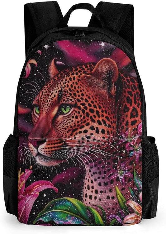 Supdreamc Daypack Lightweight Multipurpose Anti-Theft Beautiful Wild Animal Tiger Abstract Florals Art Shoulder Bag Large Capacity Laptop Book Bag Rucksack With Adjustable Shoulder Straps
